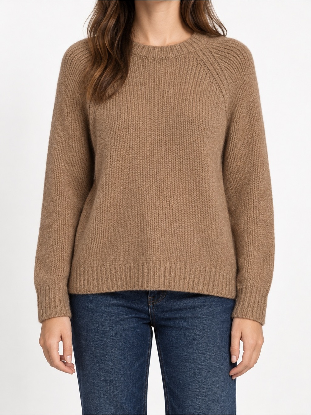 Vince Wool Blend Raglan Sweater Tan Size Small